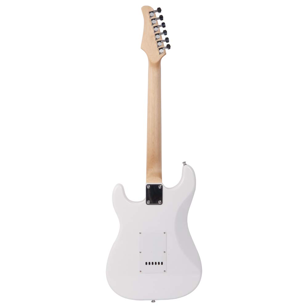 BCGUANG 39" Rosewood Fingerboard 6 String Electric Guitar with Gigbag Strap Tremolo Arm Cord for Adult Student Beginner (White)