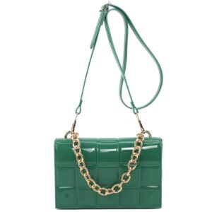 Trendeology Chain Accent Woven Effect Jelly 2-Way Shoulder Bag Crossbody