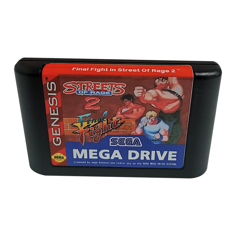 Final Fight in Street Of Rage 2-Game Cartridge - Electronic Games 16 BIT MD game Card For PAL And NTSC Version