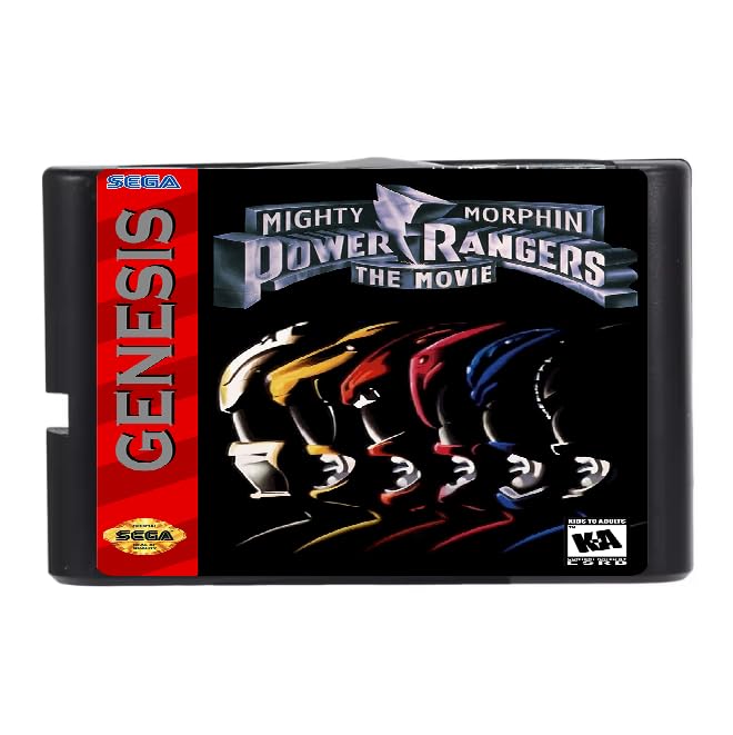 Mighty Morphin Power Rangers - The Movie Video Game Card for Sega Megadrive Genesis Game Cartridge