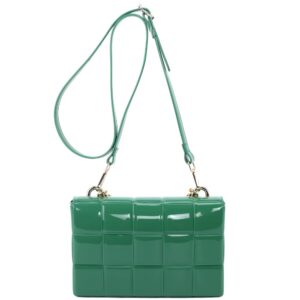 Trendeology Chain Accent Woven Effect Jelly 2-Way Shoulder Bag Crossbody