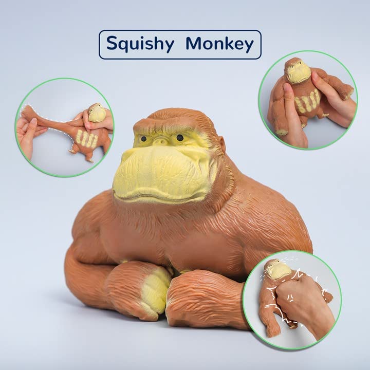 apaef Monkey Stretch Gorilla Figure Gorilla Latex Gorilla Soft Stretchy Gorilla Toy Stretchy Gorilla Action Figure for Kids Child Boys Girls