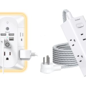 Surge Protector, Outlet Extender Power Strip, USB Wall Charger, Multi Plug Outlets with Spaced Outlets for Home, Office