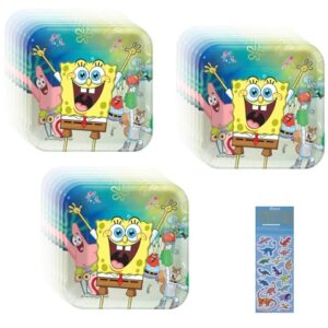 Spongebob Birthday Party Supplies Bundle Pack includes Paper Plates - 24 Count