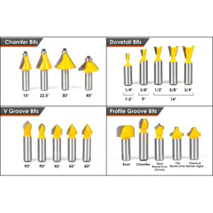 Router Bits Set 1/2 Inch Shank - BAIDETS 70 Pcs Router Bit Professional Carbide 1/2 Inch Shank Kit for Carpenter Woodworking