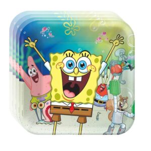 Spongebob Birthday Party Supplies Bundle Pack includes Paper Plates - 24 Count