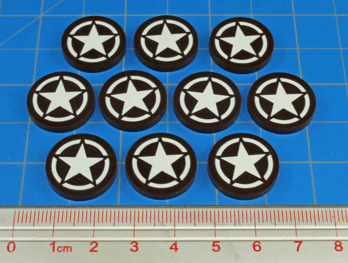 LITKO World War Two Miniature Wargames National Faction Token Game Pieces Compatible with Bolt Action (10) (United States Army)