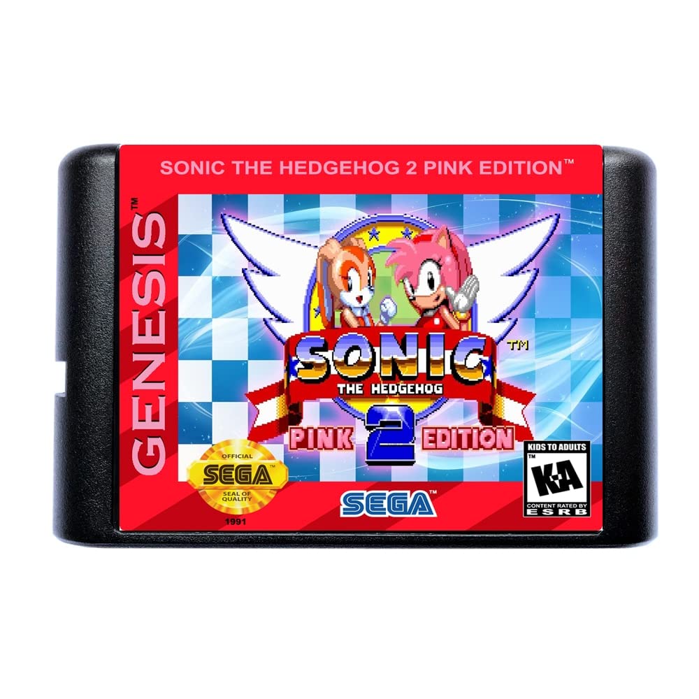 Sonic 2 Pink Edition 16 Bit MD Game Card For Sega Mega Drive For Genesis