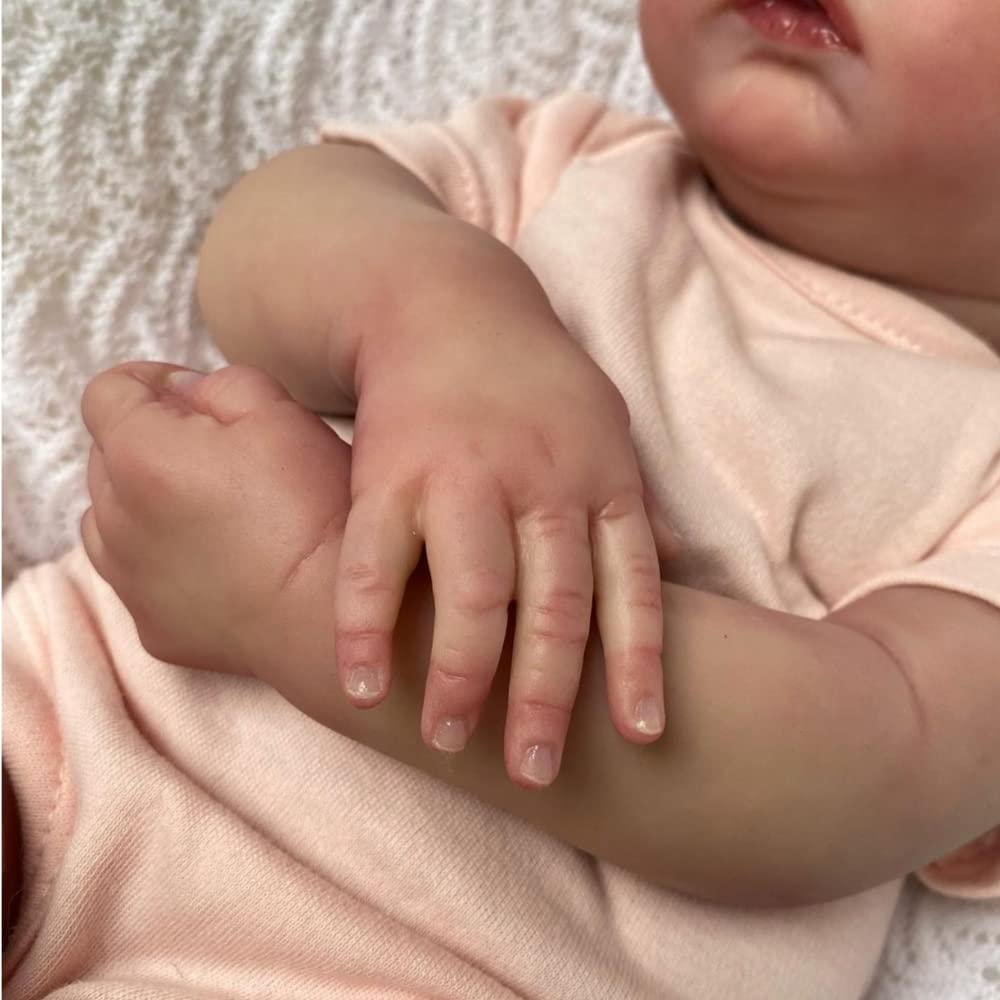 Zero Pam 19" Realistic Reborn Baby Doll Girl, Lifelike Soft Silicone Vinyl, Handmade Weighted Toddler Toy with Real Skin Tone