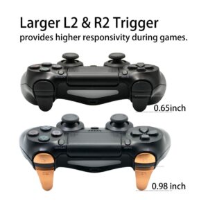 TOMSIN Replacement Triggers for PS4 Slim/ PS4 Pro Controller, Aluminum Metal L1 R1 L2 R2 Trigger Buttons for PS4 Controller Gen 2 (Bronze)