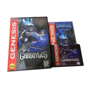 gargoyles 16 bit md game card with manual book and retail box for sega genesis & mega drive