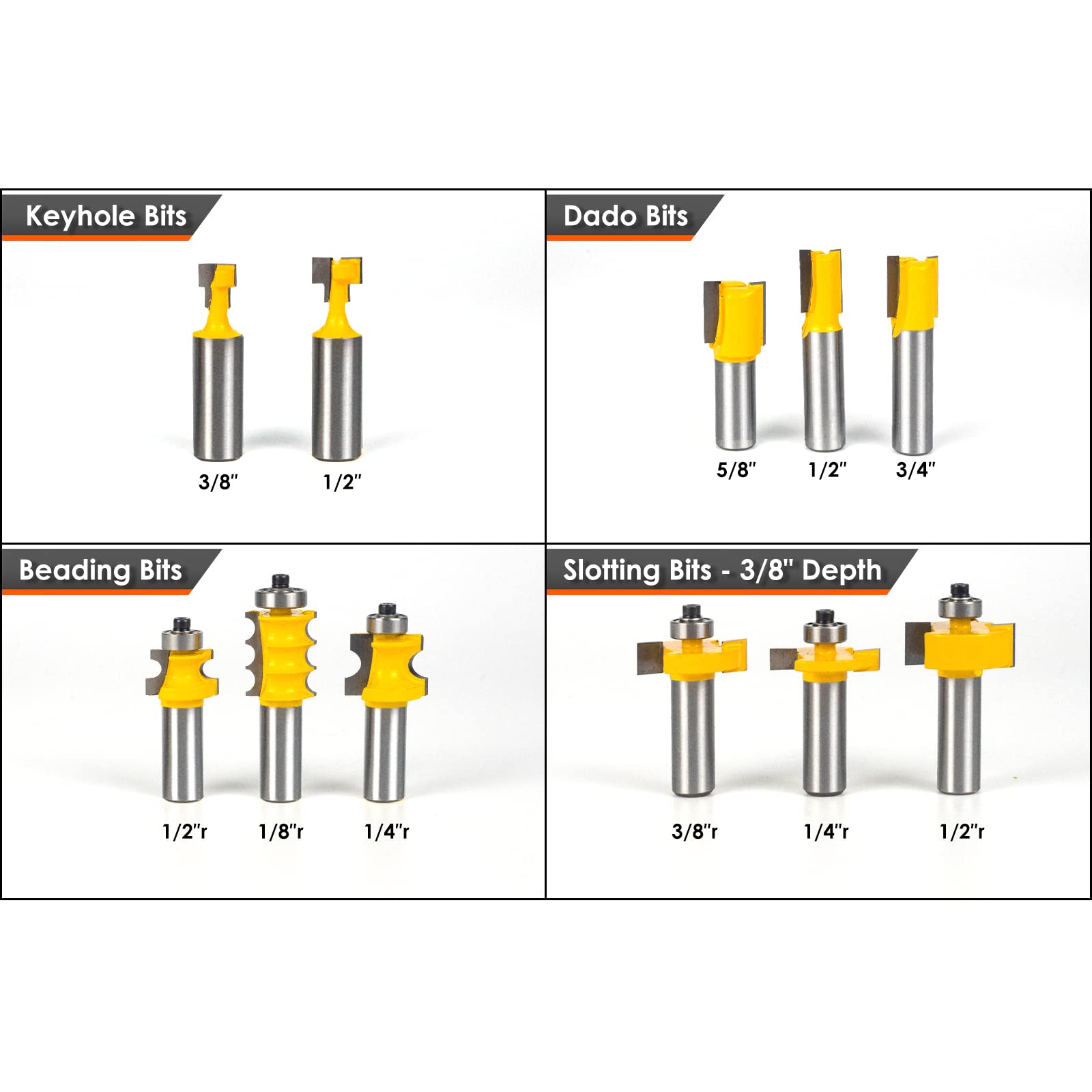 Router Bits Set 1/2 Inch Shank - BAIDETS 70 Pcs Router Bit Professional Carbide 1/2 Inch Shank Kit for Carpenter Woodworking