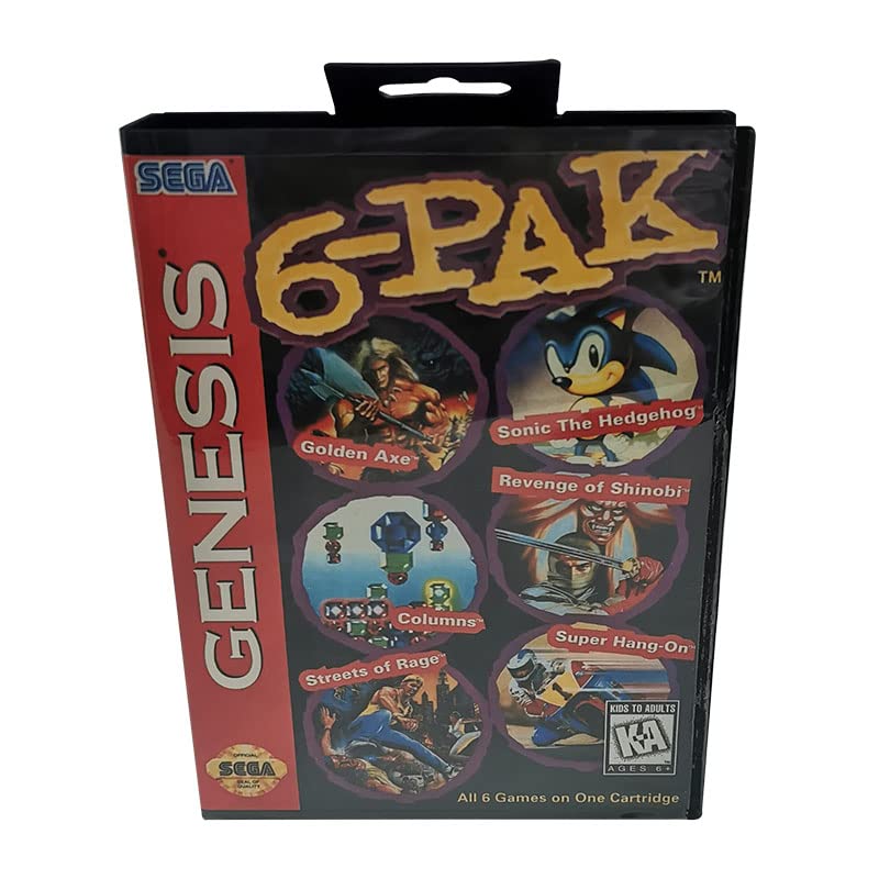 6-PAK-Electronic Games 16 BIT MD game Card For PAL And NTSC Version