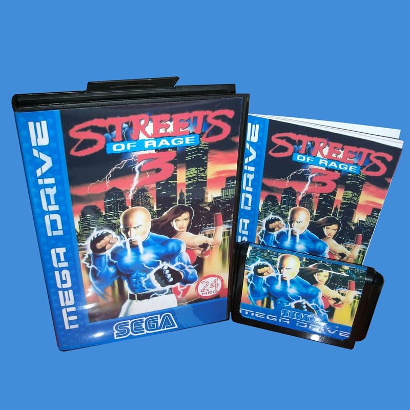 Streets of rage 3 With Box And Manual 16bit MD Game Card For Sega Mega Drive For Genesis