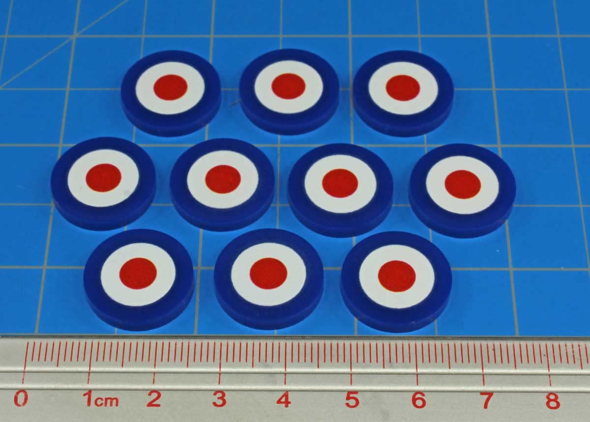 LITKO World War Two Miniature Wargames National Faction Token Game Pieces Compatible with Bolt Action (10) (United Kingdom RAF)