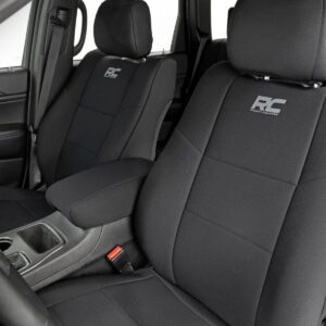 Rough Country Neoprene Seat Covers for 2011-2022 Jeep Grand Cherokee - 91046,Black, Front | Rear