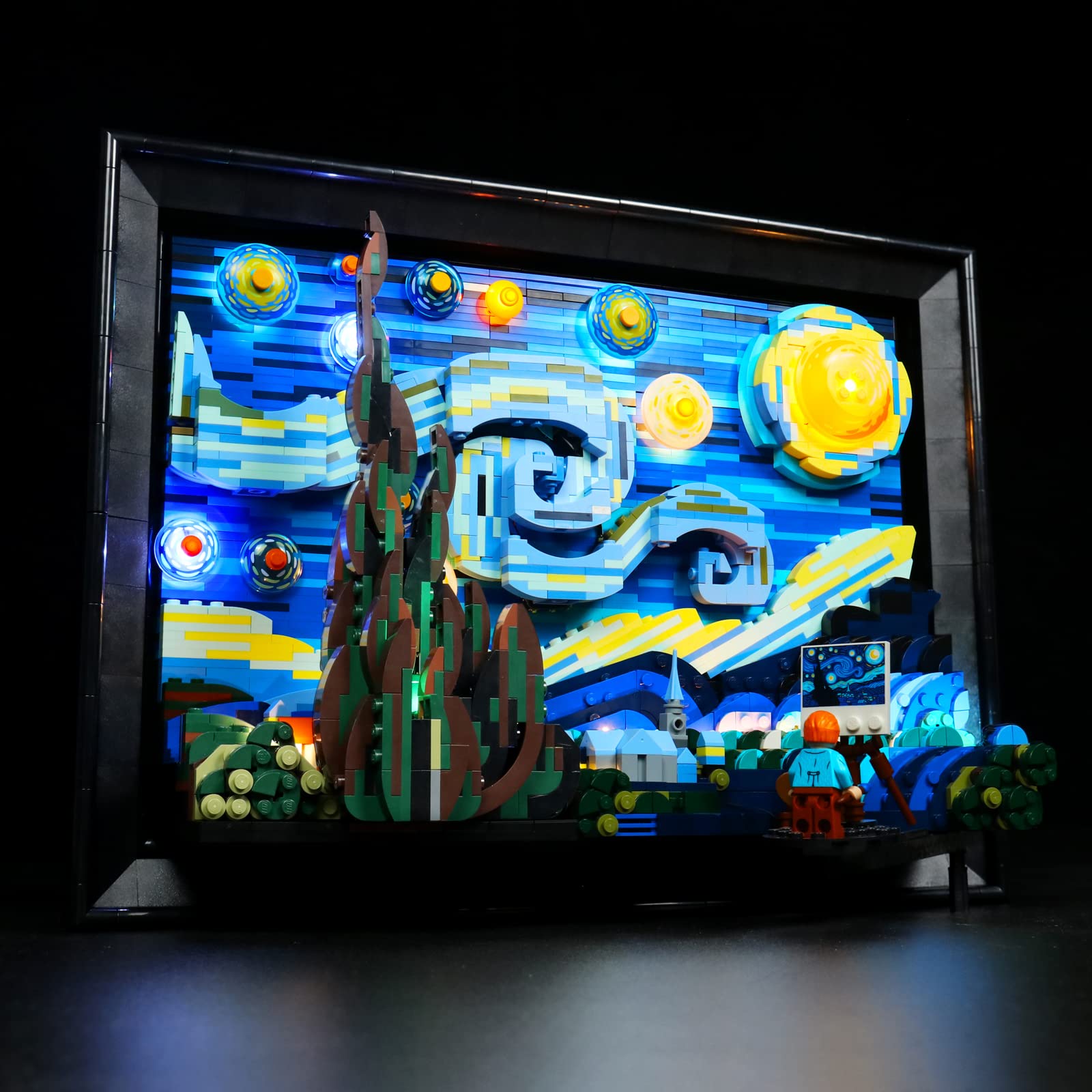 VONADO LED Light Kit Compatible with Starry Night Lego 21333, Remote Control Lighting Compatible with Lego Van Gogh Starry Night 21333 (NO Lego Model,ONLY Lights)