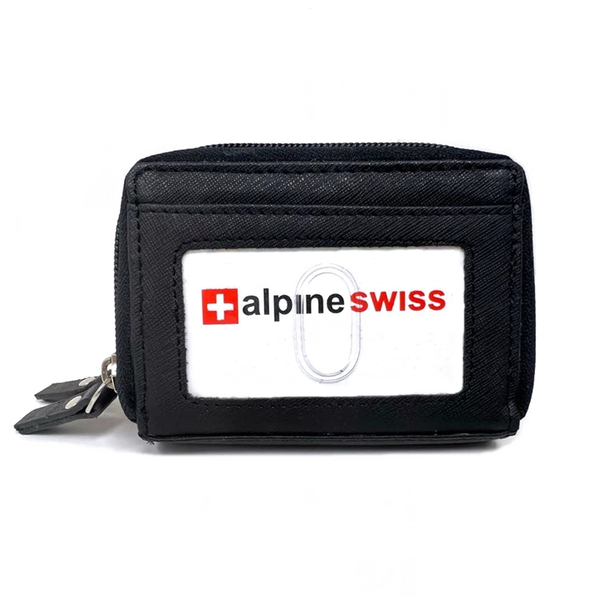 Alpine Swiss Womens Accordion Organizer Wallet Leather Credit Card Case ID Black