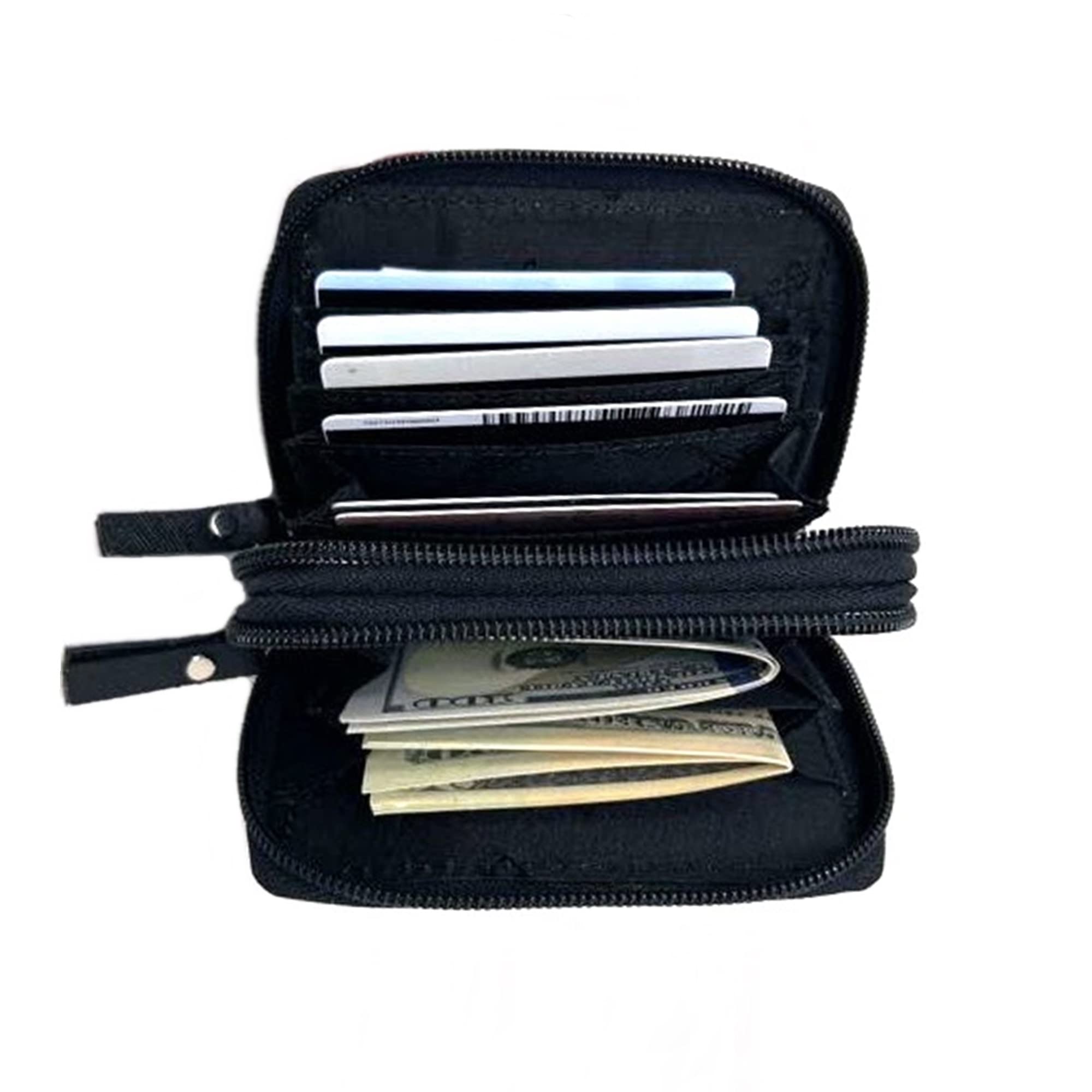 Alpine Swiss Womens Accordion Organizer Wallet Leather Credit Card Case ID Black