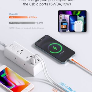 Surge Protector, Outlet Extender Power Strip, USB Wall Charger, Multi Plug Outlets with Spaced Outlets for Home, Office