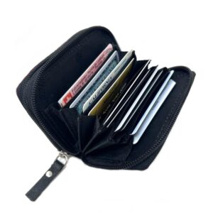 Alpine Swiss Womens Accordion Organizer Wallet Leather Credit Card Case ID Black