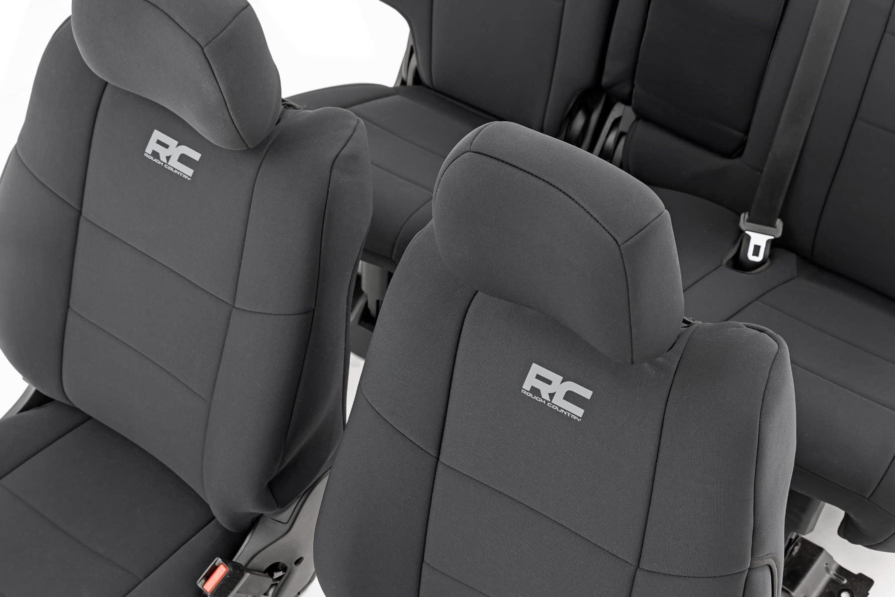 Rough Country Neoprene Seat Covers for 2011-2022 Jeep Grand Cherokee - 91046,Black, Front | Rear