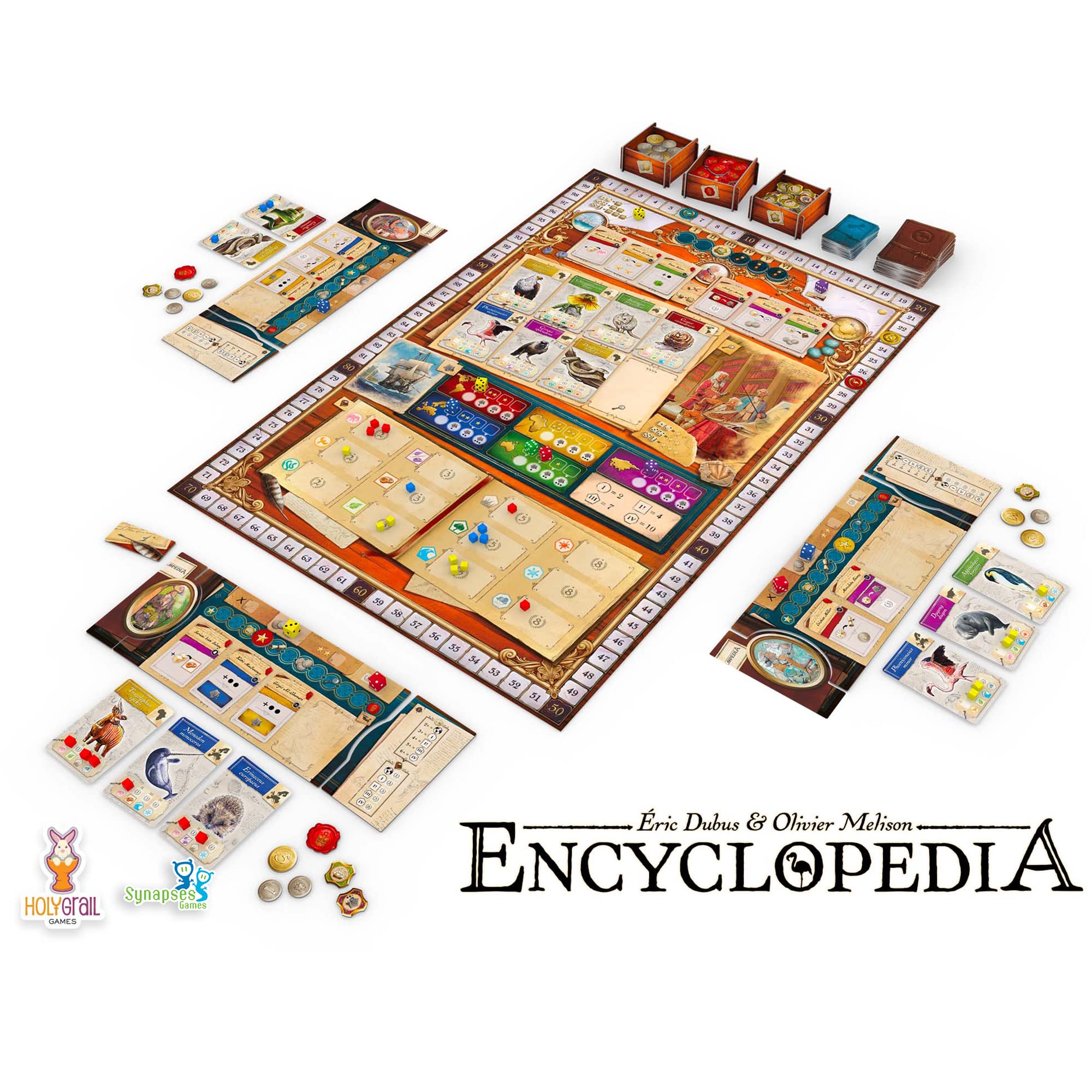 Holy Grail Games | Encyclopedia | Strategy Board Game | Dice and Worker Placement | 1 to 4 Players | 25+ Minutes | Ages 14+