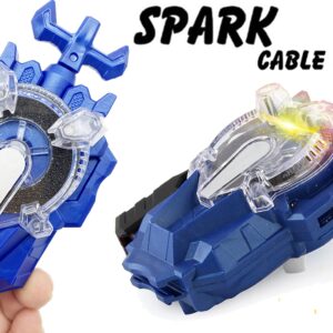 SUPERBLADE Metal Fusion Games Blade Toy Set Sparking Launcher Grip Bey Battling Top Burst B-145 DX Starter Venom Diabolos.Vn.Bl Left and Right Launcher Play Blades Gaming Toy Set Gift for Boys 4-8-12+