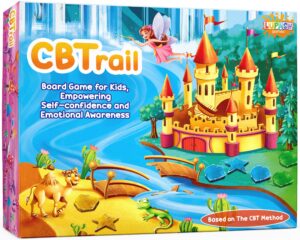 cbtrail therapy game for kids - cbt emotional game to develop social skills and emotional intelligence - recovery board game for counselors, anger, occupational and group therapy, adhd, and autism