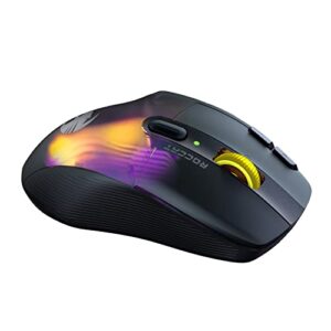 ROCCAT Kone XP Air – Wireless Customizable Ergonomic RGB Gaming Mouse, 19K DPI Optical Sensor, 100-hour Battery & Charging Dock, 29 Programmable Inputs & AIMO RGB Lighting, 4D Wheel – Black