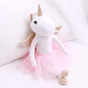 Perfectto Design Ballerina Unicorn Doll Stuffed Animal for Girls - Plush Toy Doll Set, Bag, Tutu Cloths, Wings - Play Set for 3 4 5 Year Old Girl Gift for Little Girl, Birthday, Christmas Age 3-9