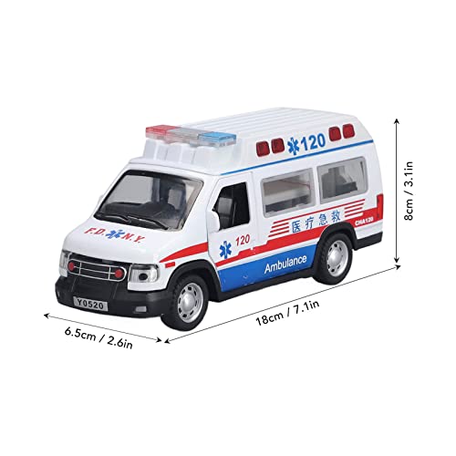 PENO Emergency Vehicle Model, Interesting Pull Back Function, Alloy Ambulance Model, Long Service Life for More Than 3 Years.