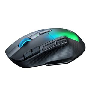 ROCCAT Kone XP Air – Wireless Customizable Ergonomic RGB Gaming Mouse, 19K DPI Optical Sensor, 100-hour Battery & Charging Dock, 29 Programmable Inputs & AIMO RGB Lighting, 4D Wheel – Black