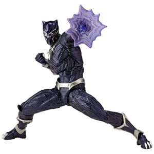 kaiyodo figurecomplex amazing yamaguchi black panther, approx. 6.7 inches (170 mm), abs & pvc painted action figure, revoltech