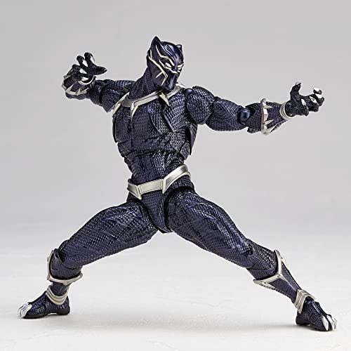 Kaiyodo Figurecomplex Amazing Yamaguchi Black Panther, Approx. 6.7 inches (170 mm), ABS & PVC Painted Action Figure, Revoltech