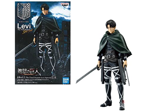 Banpresto Attack On Titan Levi Figure Statue Survey Corps Levi The Final Season Special Ver. About 6.2 Inch