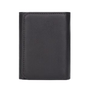 XIXIDIAN Fashion Men's Coin Purse Wallet RFID Blocking Man Leather Wallet，Genuine Leather Slim Trifold with ID Window (Color : Black, Size : 11 * 8CM)