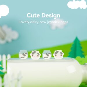 GeekShare Cute Silicone Joycon Thumb Grip Caps, Joystick Cover Compatible with Nintendo Switch/OLED/Switch Lite,4PCS - Dairy Cow