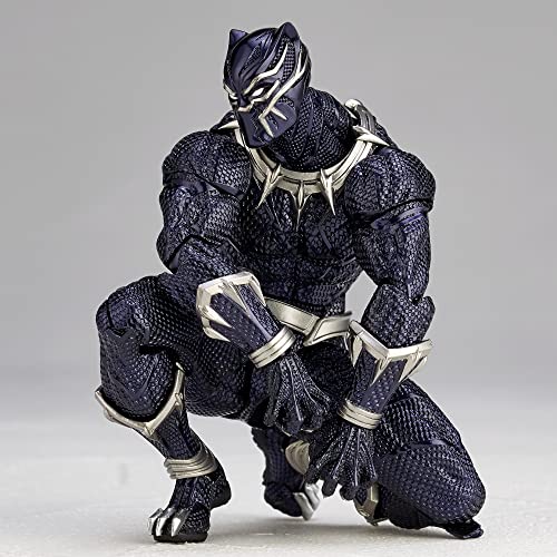 Kaiyodo Figurecomplex Amazing Yamaguchi Black Panther, Approx. 6.7 inches (170 mm), ABS & PVC Painted Action Figure, Revoltech