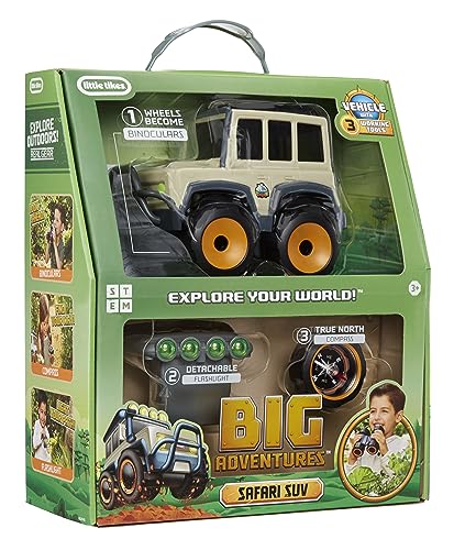 Little Tikes Big Adventures Binocular Searching Safari SUV STEM Toy Vehicle with Binoculars, Flashlight, and Compass for Girls, Boys, Kids Ages 3+