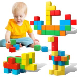 magnetic blocks, 1.41 inch large magnetic building blocks for toddlers 3 4 5 6 7 8 years old boys girls magnetic cubes for kids 1-3 montessori toys stem preschool educational building cube 30 pcs