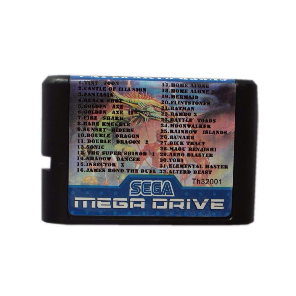 Super Game 32 In 1 16 bit MD Game Card For Sega Mega Drive For Genesis-JAP SHELL