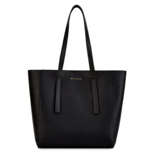 katie loxton emmy womens medium vegan leather double shoulder strap tote bag black