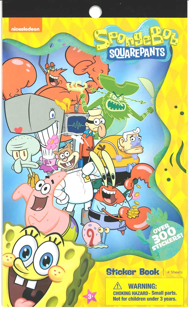 United Pacific Designs 712405SB: Sponge Bob 4 Sheet Sticker Pad, 200+ Stickers