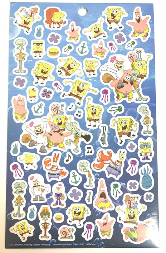 United Pacific Designs 712405SB: Sponge Bob 4 Sheet Sticker Pad, 200+ Stickers