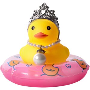 Hely Cancy Car Duck for Dashboard Decorations - Duck for Car Dashboard Decorations Rubber Duck Car Ornament with Necklace - Princess