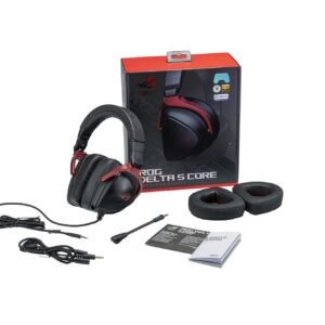 ASUS ROG Delta S Core Wired Gaming Headset (Lightweight 270g, 7.1 Surround Sound, 50mm Drivers, Discord Certified Mic, 3.5mm,for PC, Switch, PS4, PS5, Xbox, and Mobile Devices)- Black