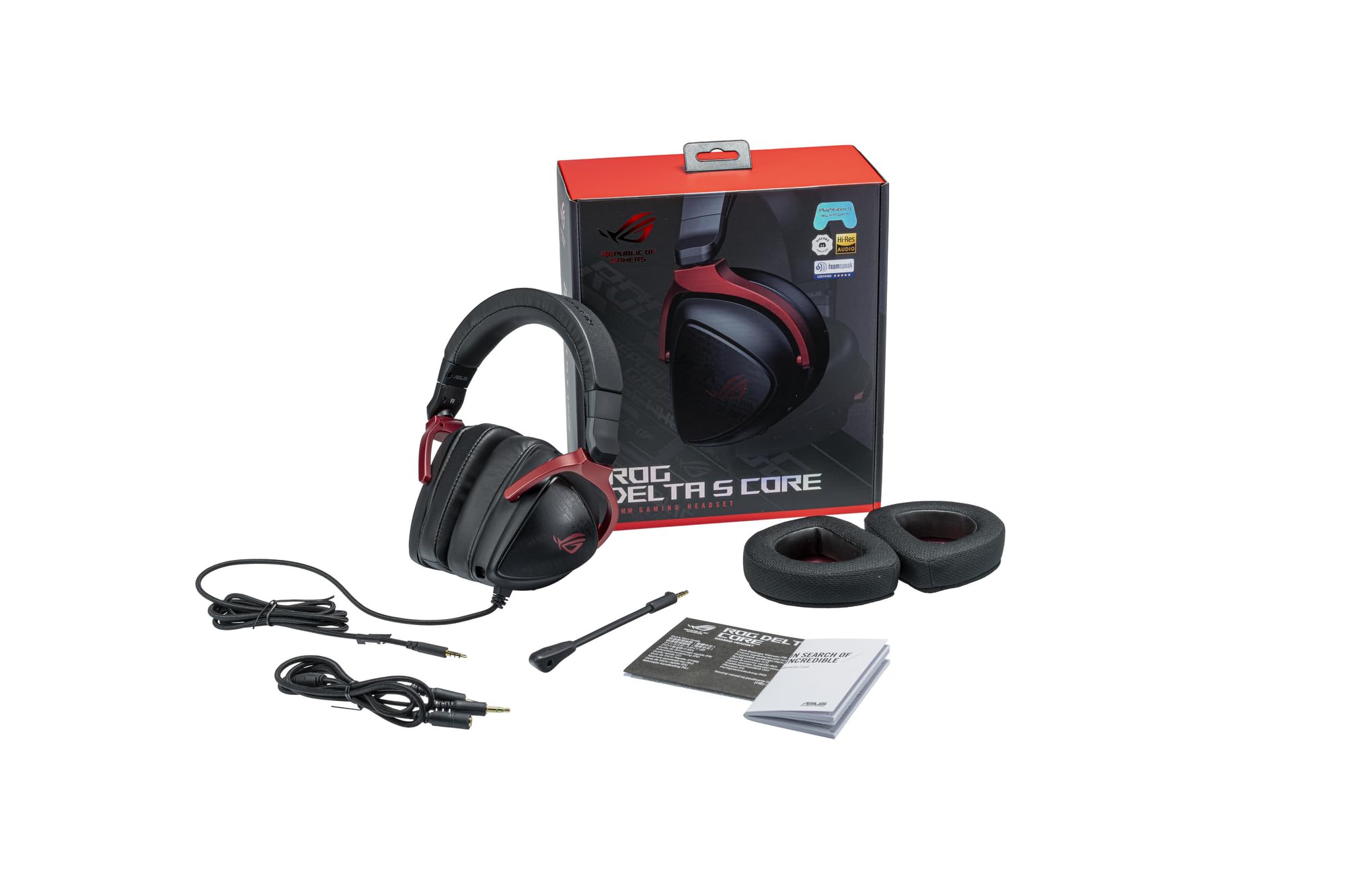 ASUS ROG Delta S Core Wired Gaming Headset (Lightweight 270g, 7.1 Surround Sound, 50mm Drivers, Discord Certified Mic, 3.5mm,for PC, Switch, PS4, PS5, Xbox, and Mobile Devices)- Black