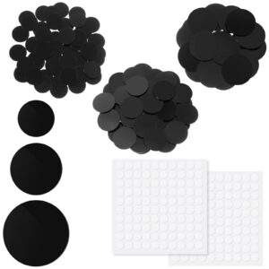 yerliker 120 pcs acrylic miniature bases, 25mm 35mm 45mm round model bases 2mm thick circular war figure bases, with mini clear round tapes for gaming miniatures collectible war table game(black)