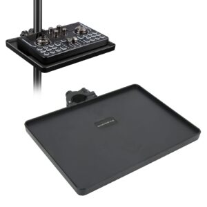 Dilwe Sound Card Tray, Heavy Duty ABS Tray for Standard Speaker Stand & Microphone Stand Rack, Adjustable, Easy Installation, Wide Application, Tray Size: 6.50in x 8.66in